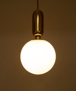 GLOBOSTAR® ESTETICO 61492 Μοντέρνο Κρεμαστό Φωτιστικό Οροφής με Ντουί 1 x E27 AC 220-240V IP20 - Χρυσό & Λευκό - Μ20 x Π20 x Υ38cm 17 61492 8