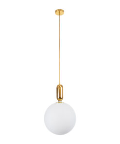 Alternative view of GLOBOSTAR® ESTETICO 61493 Μοντέρνο Κρεμαστό Φωτιστικό Οροφής με Ντουί 1 x E27 AC 220-240V IP20 - Χρυσό & Λευκό - Μ30 x Π30 x Υ48cm