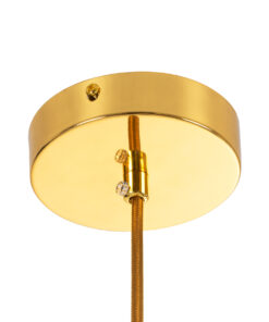 GLOBOSTAR® ESTETICO 61493 Μοντέρνο Κρεμαστό Φωτιστικό Οροφής με Ντουί 1 x E27 AC 220-240V IP20 - Χρυσό & Λευκό - Μ30 x Π30 x Υ48cm 15 61493 6