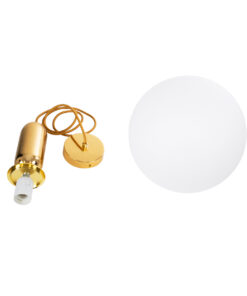 GLOBOSTAR® ESTETICO 61493 Μοντέρνο Κρεμαστό Φωτιστικό Οροφής με Ντουί 1 x E27 AC 220-240V IP20 - Χρυσό & Λευκό - Μ30 x Π30 x Υ48cm 16 61493 7