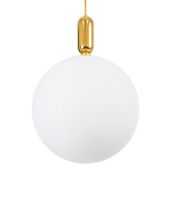 GLOBOSTAR® ESTETICO 61494 Μοντέρνο Κρεμαστό Φωτιστικό Οροφής με Ντουί 1 x E27 AC 220-240V IP20 - Χρυσό & Λευκό - Μ40 x Π40 x Υ58cm 12 61494 3