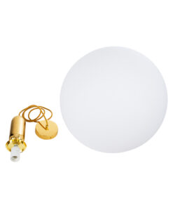 GLOBOSTAR® ESTETICO 61494 Μοντέρνο Κρεμαστό Φωτιστικό Οροφής με Ντουί 1 x E27 AC 220-240V IP20 - Χρυσό & Λευκό - Μ40 x Π40 x Υ58cm 16 61494 7