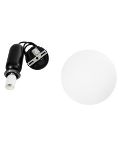 GLOBOSTAR® ESTETICO 61495 Μοντέρνο Κρεμαστό Φωτιστικό Οροφής με Ντουί 1 x E27 AC 220-240V IP20 - Μαύρο & Λευκό - Μ20 x Π20 x Υ38cm 16 61495 7