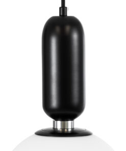 GLOBOSTAR® ESTETICO 61496 Μοντέρνο Κρεμαστό Φωτιστικό Οροφής με Ντουί 1 x E27 AC 220-240V IP20 - Μαύρο & Λευκό - Μ30 x Π30 x Υ48cm 14 61496 5