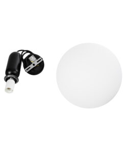 GLOBOSTAR® ESTETICO 61496 Μοντέρνο Κρεμαστό Φωτιστικό Οροφής με Ντουί 1 x E27 AC 220-240V IP20 - Μαύρο & Λευκό - Μ30 x Π30 x Υ48cm 16 61496 7