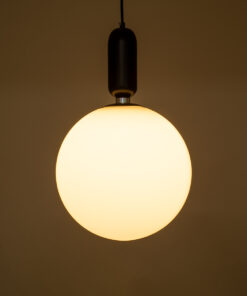 GLOBOSTAR® ESTETICO 61496 Μοντέρνο Κρεμαστό Φωτιστικό Οροφής με Ντουί 1 x E27 AC 220-240V IP20 - Μαύρο & Λευκό - Μ30 x Π30 x Υ48cm 17 61496 8