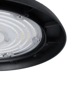GLOBOSTAR® INDUSTRY 61500 Βιομηχανικό Φωτιστικό Καμπάνα High Bay UFO LED 100W 15000lm SDCM<5 90° AC 85-265V Αδιάβροχο IP65 IK08 Φυσικό Λευκό 5000K - 175 x Sanan Opto SMD Chip & TÜV SÜD Driver - Μαύρο Χυτό Αλουμίνιο - Μ26.5 x Π26.5 x Υ15cm - 5 Χρόνια Εγγύηση 17 61500 8