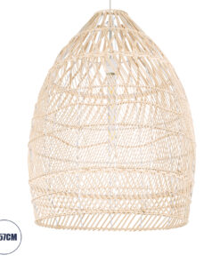 GloboStar® GLOBOSTAR® MALIBU 01810 Boho Κρεμαστό Φωτιστικό Οροφής με Ντουί 1 x E27 AC 220-240V IP20 - Μπεζ - Μ57 x Π57 x Υ75cm