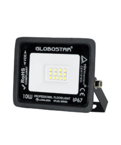 GloboStar® GloboStar® ATLAS 61515 Επαγγελματικός Προβολέας LED 10W 1250lm 120° AC 220-240V - Αδιάβροχος IP67 - Μ10 x Π2 x Υ8cm - Μαύρο - Ψυχρό Λευκό 6000K - LUMILEDS Chips - TÜV Rheinland Certified - 5 Χρόνια Εγγύηση