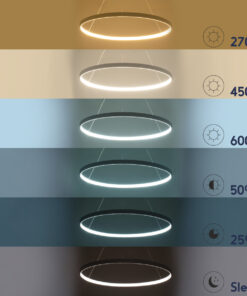 GLOBOSTAR® DIAMOND 61521 Μοντέρνο Κρεμαστό Φωτιστικό Οροφής LED 67W 7504lm 360° AC 220-240V IP20 Ρυθμιζόμενο Λευκό CCT με Χειριστήριο από 2700K έως 6000K Dimmable - Lumileds SMD Chip - Λευκό - Μ80 x Π80 x Υ110cm - 3 Χρόνια Εγγύηση 22 61521 8