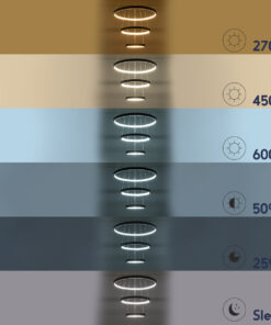 GLOBOSTAR® DIAMOND TRIO 61523 Μοντέρνο Κρεμαστό Φωτιστικό Οροφής LED 100W 11200lm 360° AC 220-240V IP20 Ρυθμιζόμενο Λευκό CCT με Χειριστήριο από 2700K έως 6000K Dimmable - Lumileds SMD Chip - Μαύρο - Μ60 x Π60 x Υ90cm - 3 Χρόνια Εγγύηση 22 61523 11