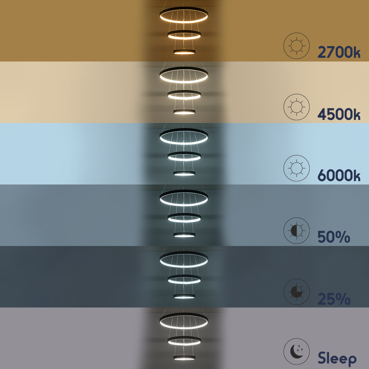 GLOBOSTAR® DIAMOND TRIO 61523 Μοντέρνο Κρεμαστό Φωτιστικό Οροφής LED 100W 11200lm 360° AC 220-240V IP20 Ρυθμιζόμενο Λευκό CCT με Χειριστήριο από 2700K έως 6000K Dimmable - Lumileds SMD Chip - Μαύρο - Μ60 x Π60 x Υ90cm - 3 Χρόνια Εγγύηση 12 GLOBOSTAR® DIAMOND TRIO 61523 Μοντέρνο Κρεμαστό Φωτιστικό Οροφής LED 100W 11200lm 360° AC 220-240V IP20 Ρυθμιζόμενο Λευκό CCT με Χειριστήριο από 2700K έως 6000K Dimmable - Lumileds SMD Chip - Μαύρο - Μ60 x Π60 x Υ90cm - 3 Χρόνια Εγγύηση - Image 10