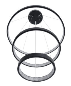 GLOBOSTAR® DIAMOND TRIO 61523 Μοντέρνο Κρεμαστό Φωτιστικό Οροφής LED 100W 11200lm 360° AC 220-240V IP20 Ρυθμιζόμενο Λευκό CCT με Χειριστήριο από 2700K έως 6000K Dimmable - Lumileds SMD Chip - Μαύρο - Μ60 x Π60 x Υ90cm - 3 Χρόνια Εγγύηση 15 61523 4