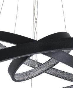 GLOBOSTAR® DIAMOND TRIO 61523 Μοντέρνο Κρεμαστό Φωτιστικό Οροφής LED 100W 11200lm 360° AC 220-240V IP20 Ρυθμιζόμενο Λευκό CCT με Χειριστήριο από 2700K έως 6000K Dimmable - Lumileds SMD Chip - Μαύρο - Μ60 x Π60 x Υ90cm - 3 Χρόνια Εγγύηση 17 61523 6