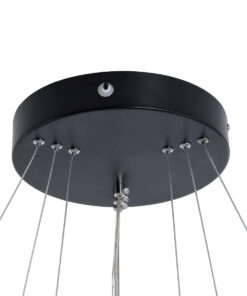 GLOBOSTAR® DIAMOND TRIO 61523 Μοντέρνο Κρεμαστό Φωτιστικό Οροφής LED 100W 11200lm 360° AC 220-240V IP20 Ρυθμιζόμενο Λευκό CCT με Χειριστήριο από 2700K έως 6000K Dimmable - Lumileds SMD Chip - Μαύρο - Μ60 x Π60 x Υ90cm - 3 Χρόνια Εγγύηση 19 61523 8