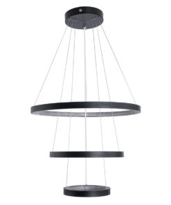 GLOBOSTAR® DIAMOND TRIO 61523-DECO Μοντέρνο Κρεμαστό Φωτιστικό Οροφής LED 100W 11200lm 360° AC 220-240V IP20 Ρυθμιζόμενο Λευκό CCT με Χειριστήριο από 2700K έως 6000K Dimmable - Lumileds SMD Chip - Μαύρο - Μ60 x Π60 x Υ90cm - 3 Χρόνια Εγγύηση 17 61523 deco 5