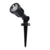 GloboStar® GloboStar® GARDENINI 61544 Καρφωτό Φωτιστικό Σποτ Κήπου LED 5W 550lm 38° DC 24V IP68 Υψηλής Αντοχής ABS IK06 Φ5.5 x Υ13.5cm - Πράσινο 550nm Dimmable - Μαύρο - Bridgelux Chip - 3 Years Warranty
