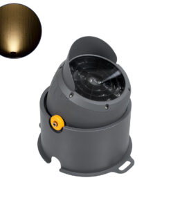 GloboStar® GLOBOSTAR® FLOOD-SIMA 90497 Κινούμενος Προβολέας Σποτ Wall Washer με Αντιθαμβωτική Γρίλια LED 60W 5400lm 30° DC 24V Αδιάβροχο IP67 Θερμό Λευκό 2700K Dimmable - Γκρι Ανθρακί - Μ29 x Π24 x Υ28.5cm - 3 Χρόνια Εγγύηση