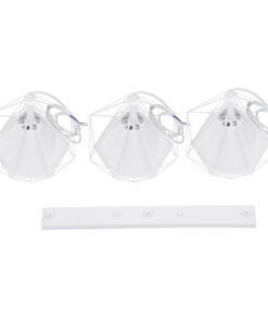 GLOBOSTAR® EIFFEL 61570 Vintage Κρεμαστό Φωτιστικό Οροφής με Ντουί 3 x E27 AC 220-240V IP20 - Λευκό - Μ68 x Π25 x Υ130cm 21 61570 10