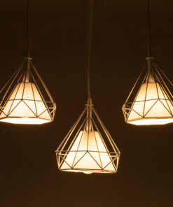 Alternative view of GLOBOSTAR® EIFFEL 61570 Vintage Κρεμαστό Φωτιστικό Οροφής με Ντουί 3 x E27 AC 220-240V IP20 - Λευκό - Μ68 x Π25 x Υ130cm