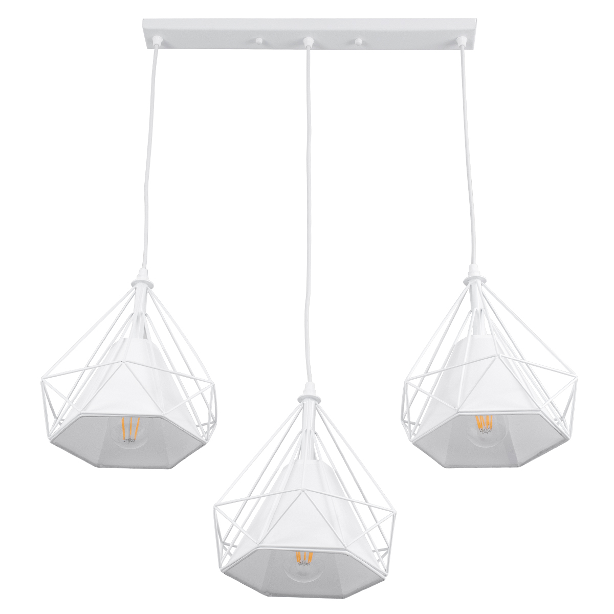 GLOBOSTAR® EIFFEL 61570 Vintage Κρεμαστό Φωτιστικό Οροφής με Ντουί 3 x E27 AC 220-240V IP20 - Λευκό - Μ68 x Π25 x Υ130cm 6 GLOBOSTAR® EIFFEL 61570 Vintage Κρεμαστό Φωτιστικό Οροφής με Ντουί 3 x E27 AC 220-240V IP20 - Λευκό - Μ68 x Π25 x Υ130cm - Image 4