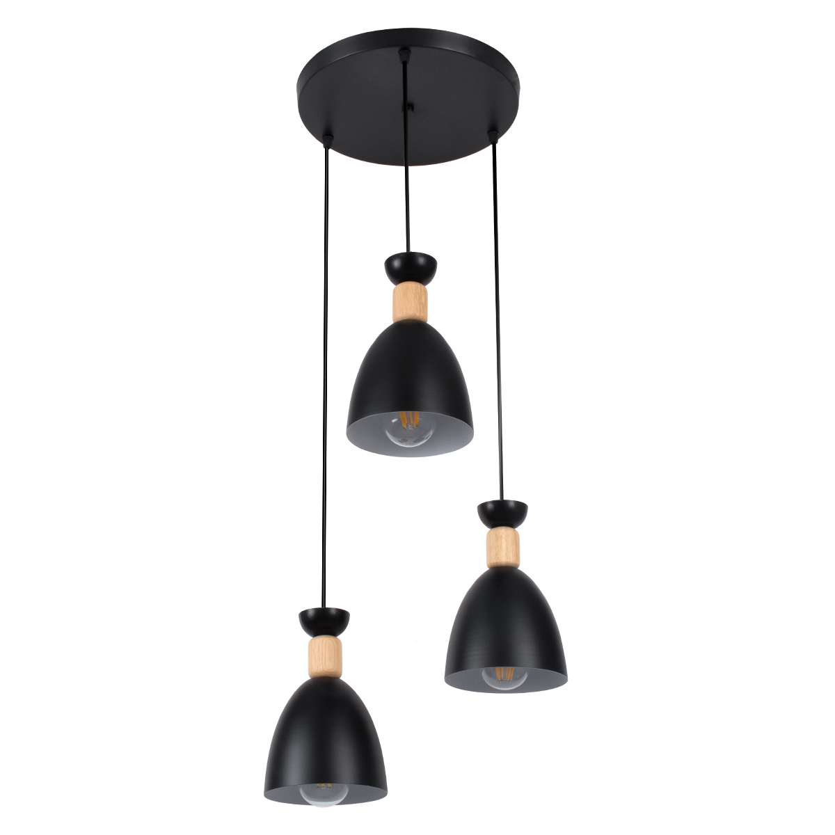 GLOBOSTAR® AVA 61572 Μοντέρνο Κρεμαστό Φωτιστικό Οροφής με Ντουί 3 x E27 AC 220-240V IP20 - Μαύρο & Μπεζ - Μ35 x Π35 x Υ130cm 6 GLOBOSTAR® AVA 61572 Μοντέρνο Κρεμαστό Φωτιστικό Οροφής με Ντουί 3 x E27 AC 220-240V IP20 - Μαύρο & Μπεζ - Μ35 x Π35 x Υ130cm - Image 4