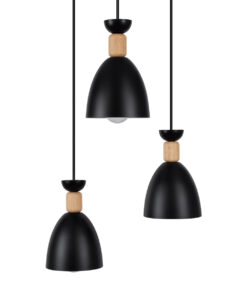 GLOBOSTAR® AVA 61572 Μοντέρνο Κρεμαστό Φωτιστικό Οροφής με Ντουί 3 x E27 AC 220-240V IP20 - Μαύρο & Μπεζ - Μ35 x Π35 x Υ130cm 15 61572 4