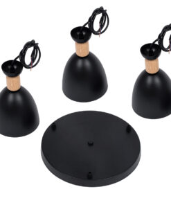 GLOBOSTAR® AVA 61572 Μοντέρνο Κρεμαστό Φωτιστικό Οροφής με Ντουί 3 x E27 AC 220-240V IP20 - Μαύρο & Μπεζ - Μ35 x Π35 x Υ130cm 19 61572 8