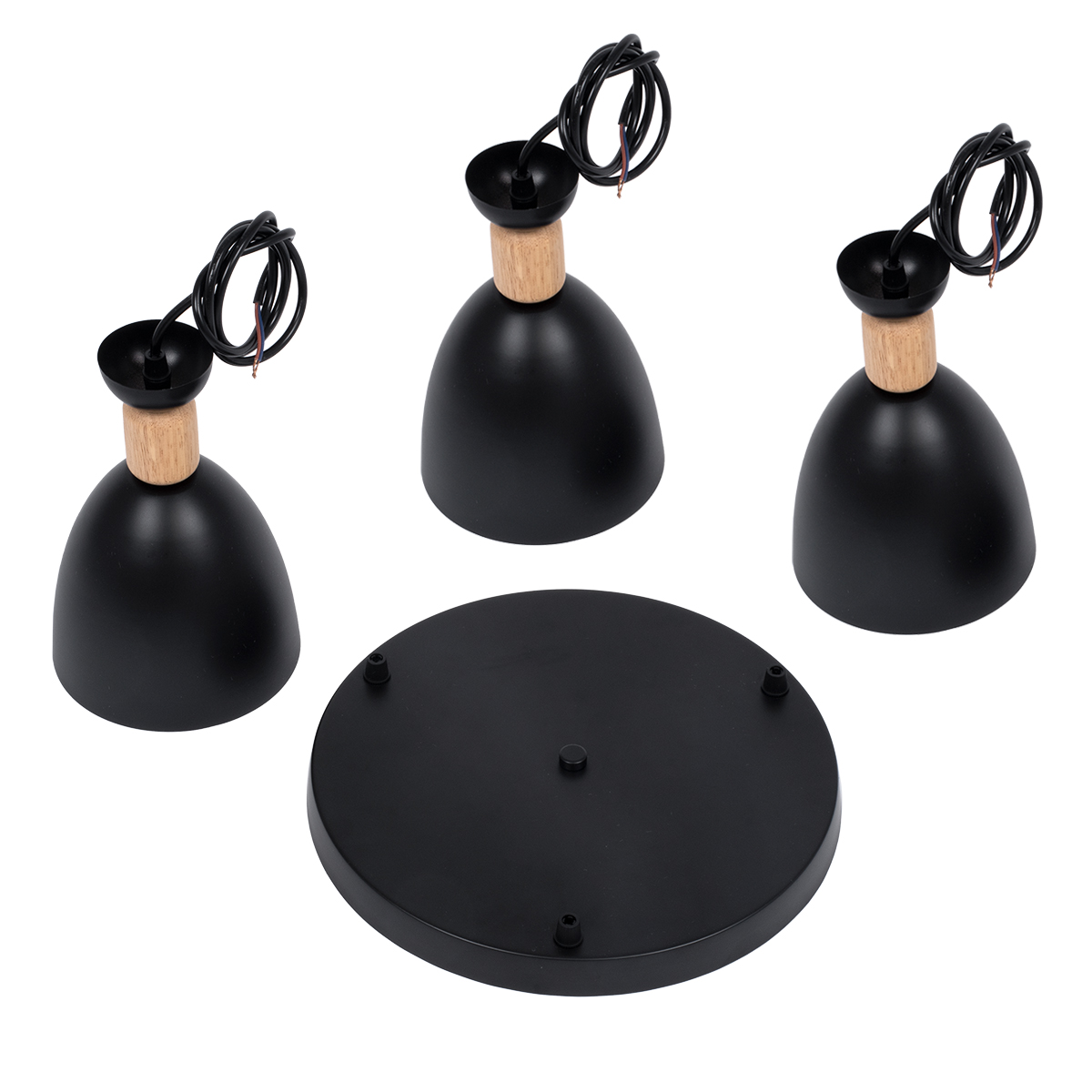 GLOBOSTAR® AVA 61572 Μοντέρνο Κρεμαστό Φωτιστικό Οροφής με Ντουί 3 x E27 AC 220-240V IP20 - Μαύρο & Μπεζ - Μ35 x Π35 x Υ130cm 11 GLOBOSTAR® AVA 61572 Μοντέρνο Κρεμαστό Φωτιστικό Οροφής με Ντουί 3 x E27 AC 220-240V IP20 - Μαύρο & Μπεζ - Μ35 x Π35 x Υ130cm - Image 9