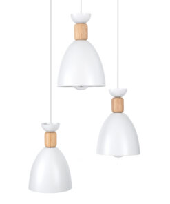 GLOBOSTAR® AVA 61573 Μοντέρνο Κρεμαστό Φωτιστικό Οροφής με Ντουί 3 x E27 AC 220-240V IP20 - Λευκό & Μπεζ - Μ35 x Π35 x Υ130cm 15 61573 4