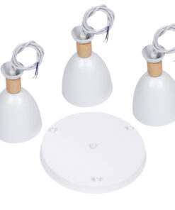 GLOBOSTAR® AVA 61573 Μοντέρνο Κρεμαστό Φωτιστικό Οροφής με Ντουί 3 x E27 AC 220-240V IP20 - Λευκό & Μπεζ - Μ35 x Π35 x Υ130cm 19 61573 8