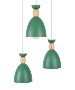 GLOBOSTAR® AVA 61575 Μοντέρνο Κρεμαστό Φωτιστικό Οροφής με Ντουί 3 x E27 AC 220-240V IP20 - Πράσινο & Μπεζ - Μ35 x Π35 x Υ130cm 13 61575 4