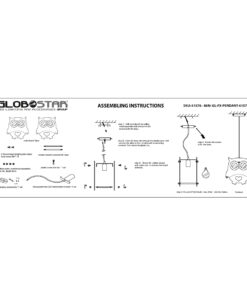 GLOBOSTAR® OWL 61576 Παιδικό Κρεμαστό Φωτιστικό Οροφής με Ντουί 1 x E27 AC 220-240V IP20 - Πολύχρωμο - Μ29.5 x Π15.5 x Υ30.5cm 25 61576 12
