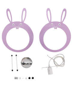 GLOBOSTAR® BUNNY 61577 Παιδικό Κρεμαστό Φωτιστικό Οροφής με Ντουί 1 x E27 AC 220-240V IP20 - Ροζ & Λευκό - Μ27.2 x Π15.5 x Υ40cm 25 61577 11