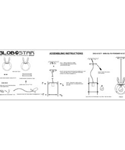 GLOBOSTAR® BUNNY 61577 Παιδικό Κρεμαστό Φωτιστικό Οροφής με Ντουί 1 x E27 AC 220-240V IP20 - Ροζ & Λευκό - Μ27.2 x Π15.5 x Υ40cm 26 61577 12