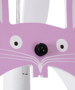 GLOBOSTAR® BUNNY 61577 Παιδικό Κρεμαστό Φωτιστικό Οροφής με Ντουί 1 x E27 AC 220-240V IP20 - Ροζ & Λευκό - Μ27.2 x Π15.5 x Υ40cm 22 61577 8