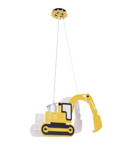 GLOBOSTAR® EXCAVATOR 61579 Παιδικό Κρεμαστό Φωτιστικό Οροφής με Ντουί 1 x E27 AC 220-240V IP20 - Κίτρινο & Μαύρο - Μ45 x Π15.5 x Υ27cm 17 61579 3