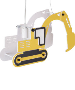 GLOBOSTAR® EXCAVATOR 61579 Παιδικό Κρεμαστό Φωτιστικό Οροφής με Ντουί 1 x E27 AC 220-240V IP20 - Κίτρινο & Μαύρο - Μ45 x Π15.5 x Υ27cm 20 61579 6