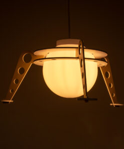 Alternative view of GLOBOSTAR® UFO 61581 Παιδικό Κρεμαστό Φωτιστικό Οροφής με Ντουί 1 x E27 AC 220-240V IP20 - Κίτρινο, Μπλε & Λευκό - Μ58 x Π58 x Υ24cm