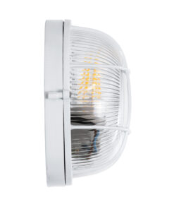 GLOBOSTAR® BOATLIGHT 61585 Vintage Φωτιστικό Καραβοχελώνα Τοίχου & Οροφής με Ντουί 1 x E27 AC 220-240V Αδιάβροχο IP65 - Λευκό Ματ - Μ17.5 x Π17.5 x Υ9cm 14 61585 4