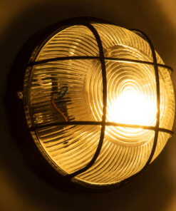 GLOBOSTAR® BOATLIGHT 61586 Vintage Φωτιστικό Καραβοχελώνα Τοίχου & Οροφής με Ντουί 1 x E27 AC 220-240V Αδιάβροχο IP65 - Μαύρο Ματ - Μ17.5 x Π17.5 x Υ9cm 19 61586 9