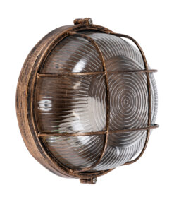 Alternative view of GLOBOSTAR® BOATLIGHT 61587 Vintage Φωτιστικό Καραβοχελώνα Τοίχου & Οροφής με Ντουί 1 x E27 AC 220-240V Αδιάβροχο IP65 - Μπρονζέ Εφέ Σκουριάς Ματ - Μ17.5 x Π17.5 x Υ9cm