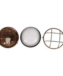 GLOBOSTAR® BOATLIGHT 61587 Vintage Φωτιστικό Καραβοχελώνα Τοίχου & Οροφής με Ντουί 1 x E27 AC 220-240V Αδιάβροχο IP65 - Μπρονζέ Εφέ Σκουριάς Ματ - Μ17.5 x Π17.5 x Υ9cm 17 61587 7