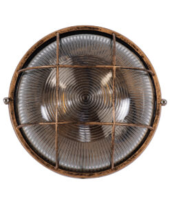 GLOBOSTAR® BOATLIGHT 61590 Vintage Φωτιστικό Καραβοχελώνα Τοίχου & Οροφής με Ντουί 2 x E27 AC 220-240V Αδιάβροχο IP65 - Μπρονζέ Εφέ Σκουριάς Ματ - Μ24 x Π24 x Υ11cm 14 61590 3