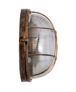 GLOBOSTAR® BOATLIGHT 61590 Vintage Φωτιστικό Καραβοχελώνα Τοίχου & Οροφής με Ντουί 2 x E27 AC 220-240V Αδιάβροχο IP65 - Μπρονζέ Εφέ Σκουριάς Ματ - Μ24 x Π24 x Υ11cm 16 61590 4