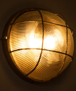 GLOBOSTAR® BOATLIGHT 61590 Vintage Φωτιστικό Καραβοχελώνα Τοίχου & Οροφής με Ντουί 2 x E27 AC 220-240V Αδιάβροχο IP65 - Μπρονζέ Εφέ Σκουριάς Ματ - Μ24 x Π24 x Υ11cm 21 61590 9