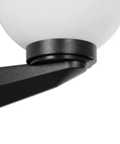 GLOBOSTAR® AGROS 61592 Φωτιστικό Τοίχου - Απλίκα Κήπου με Ντουί 1 x E27 AC 220-240V Αδιάβροχο IP65 - Λευκό & Μάυρο - Μ20 x Π20 x Υ30cm 11 61592 5