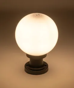 Alternative view of GLOBOSTAR® AGROS 61595 Φωτιστικό Κολωνάκι Κήπου με Ντουί 1 x E27 AC 220-240V Αδιάβροχο IP65 - Λευκό & Μάυρο - Μ20 x Π20 x Υ30cm