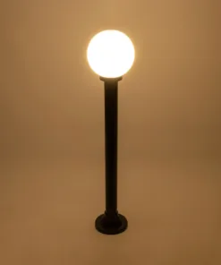 Alternative view of GLOBOSTAR® AGROS 61596 Φωτιστικό Κολωνάκι Κήπου με Ντουί 1 x E27 AC 220-240V Αδιάβροχο IP65 - Λευκό & Μάυρο - Μ20 x Π20 x Υ100cm