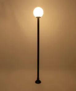 Alternative view of GLOBOSTAR® AGROS 61597 Φωτιστικό Κολωνάκι Κήπου με Ντουί 1 x E27 AC 220-240V Αδιάβροχο IP65 - Λευκό & Μάυρο - Μ30 x Π30 x Υ240cm